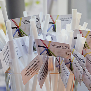 Trinkhalme mit Fähnchen