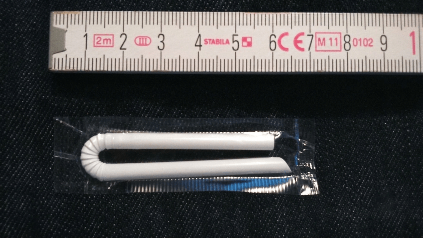 Einzeln verpackter U-Halm mit Knick für Getränkekartons